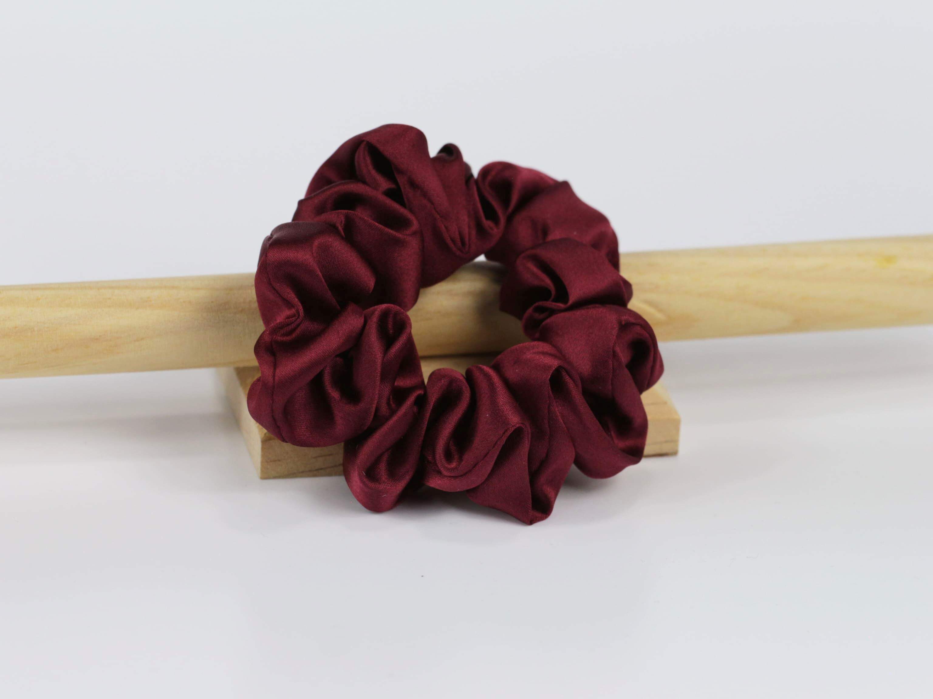 Jedwabna scrunchie SMALL - bordo